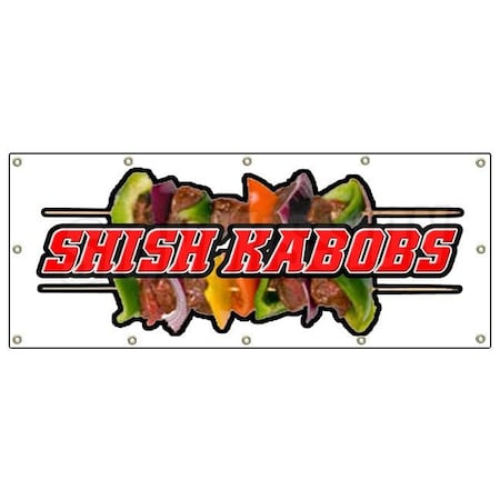 Signmission SHISH KABOBS BANNER SIGN kebab middle east eastern falafel lamb skewer B-120 Shish Kabobs